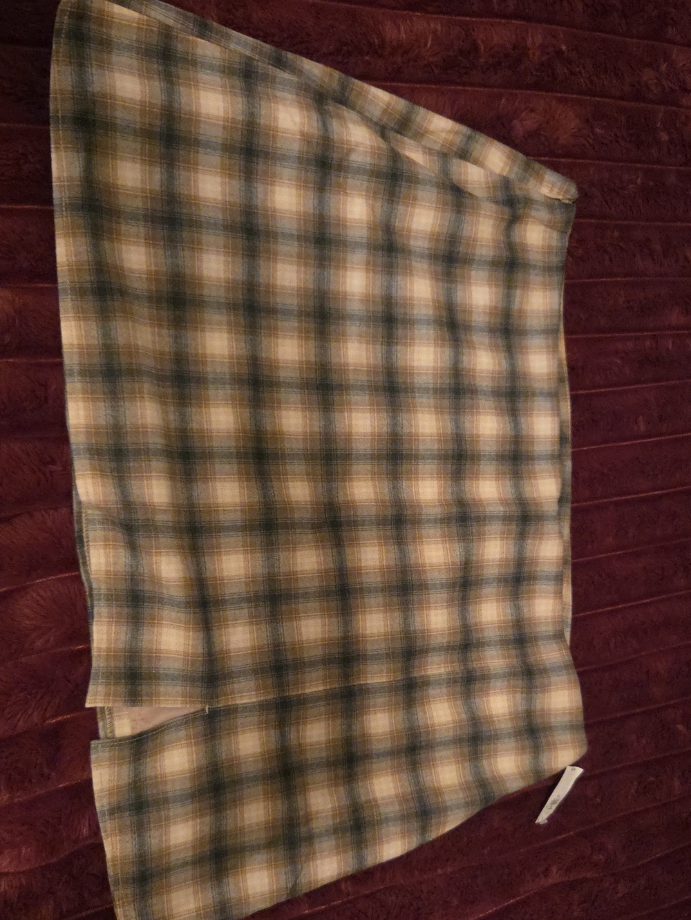 Old Navy Green and Cream Plaid Mini Skirt